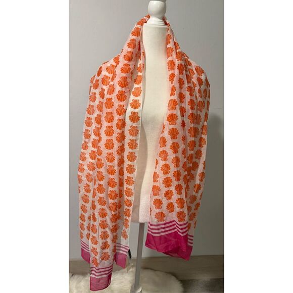 Talbots NWT silk blend shell print scarves wrap - Picture 5 of 6